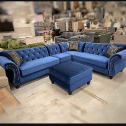 Sectional Couch Jolanda Blue / Living Room Set 💥 In Stock 👈 Brand New 👌