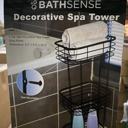 Bath And Spa 3 Tier Metal Wall Mountable Tower