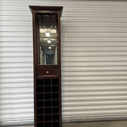 Wine Rack Curio With Mirror