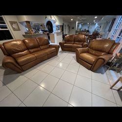 Three Piece Leather Couch 