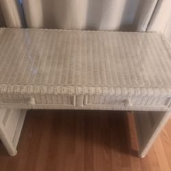 Rattan Desk White
