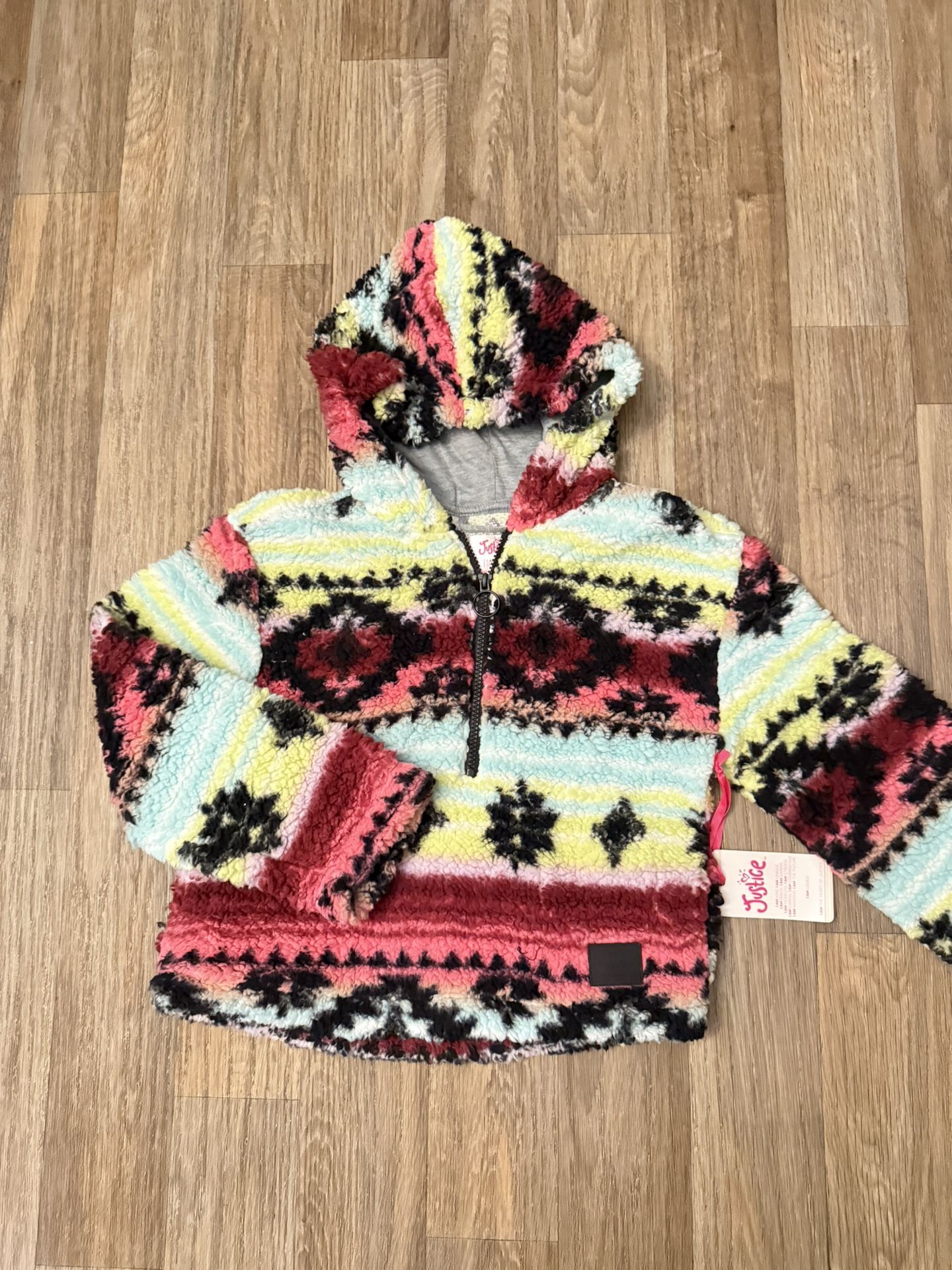 Justice Quarter Zip Teddy Jacket