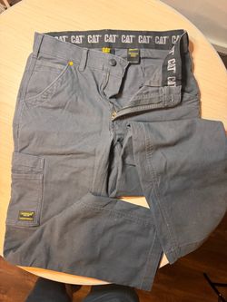 🛠️ Men's Caterpillar (CAT) Heavy-Duty Cargo Work Pants - Grey (Size 30x30)