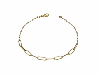 Bracelet yellow gold 14k. Paper clip link