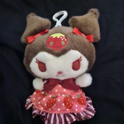 Strawberry Kuromi Keychain 