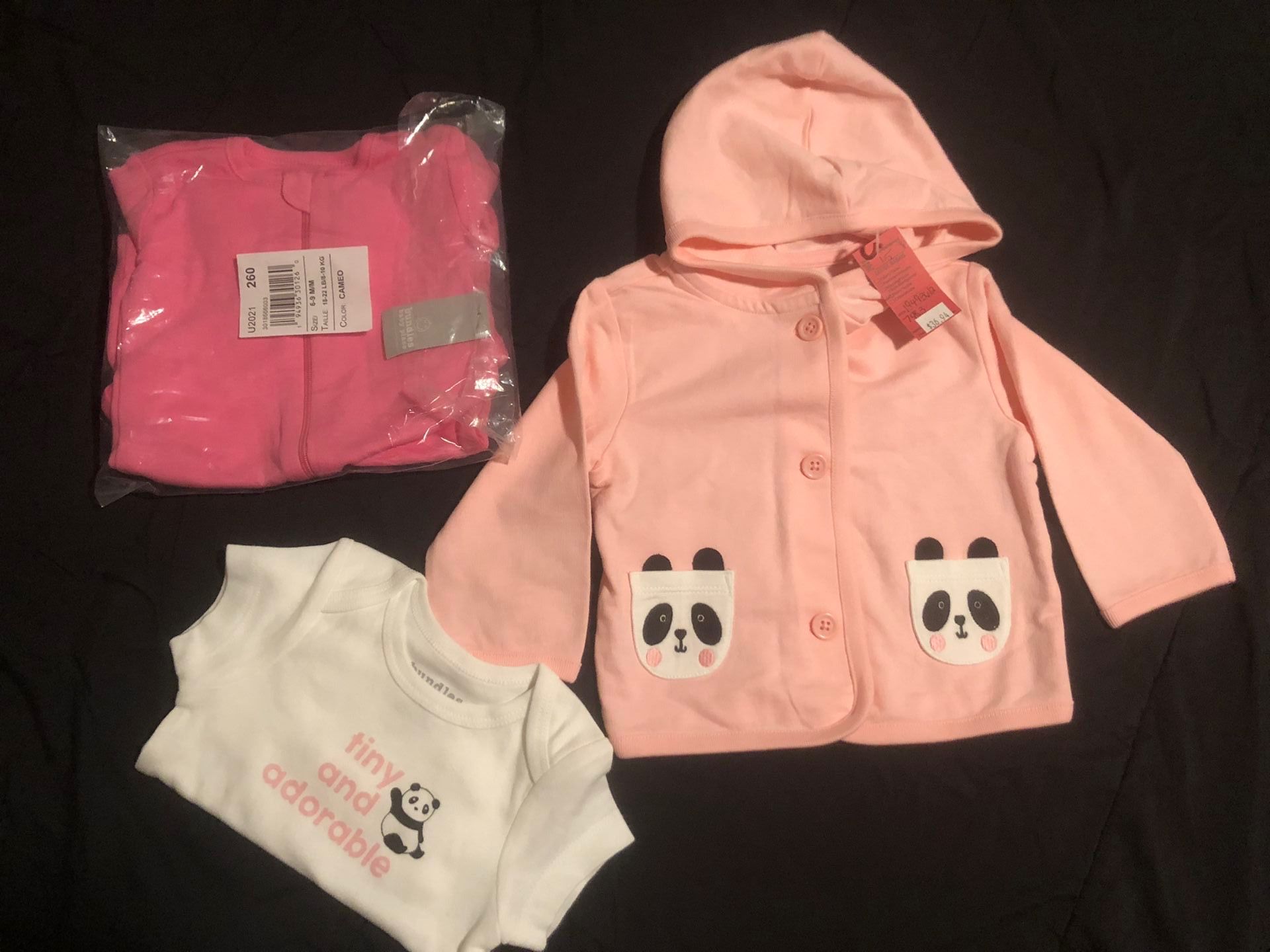 Baby Girl Clothing Bundle 6-9 New Pajamas Hoodie Bodysuit Swimwear