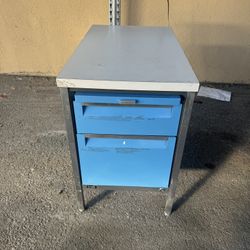 Wright Line 2 Drawer Filing Cabinet Blue Used 