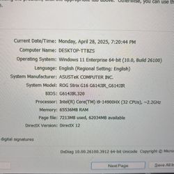 Rog Strix G16 G614JIR.       NEGOTIONABLE AND LOOKING FOR A TRADE