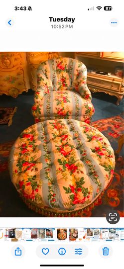 Beautiful vintage chair and ottoman