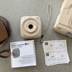 RARE Fujifilm Instax Square SQ20 Hybrid Instant Camera Beige with Box, Case, & Manual