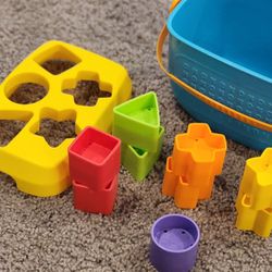 Fisher-Price Stacking Toy Baby's First Blocks Set of 10 Shapes for Sorting Play

