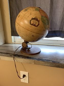 Vintage Reader's Digest World Antique Spot Globe Lamp/Light WORKING!!!