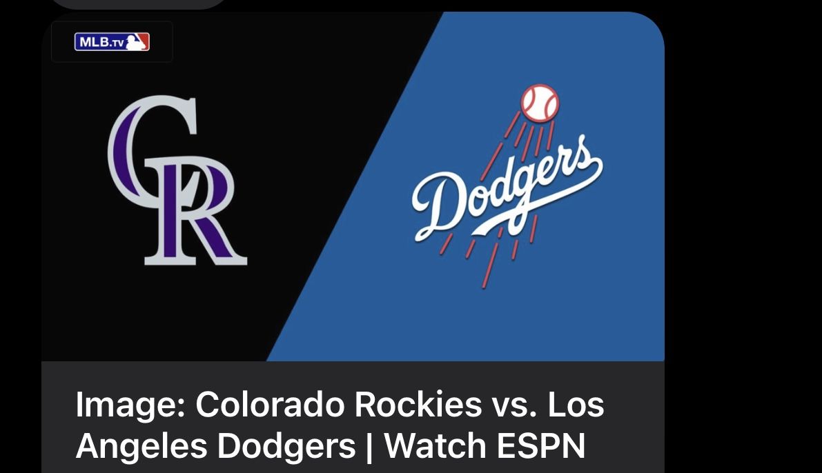 Dodgers/Rockies Game TODAY