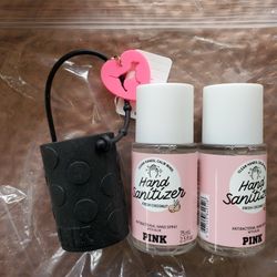 VS Pink Sanitizers X2 W Holder