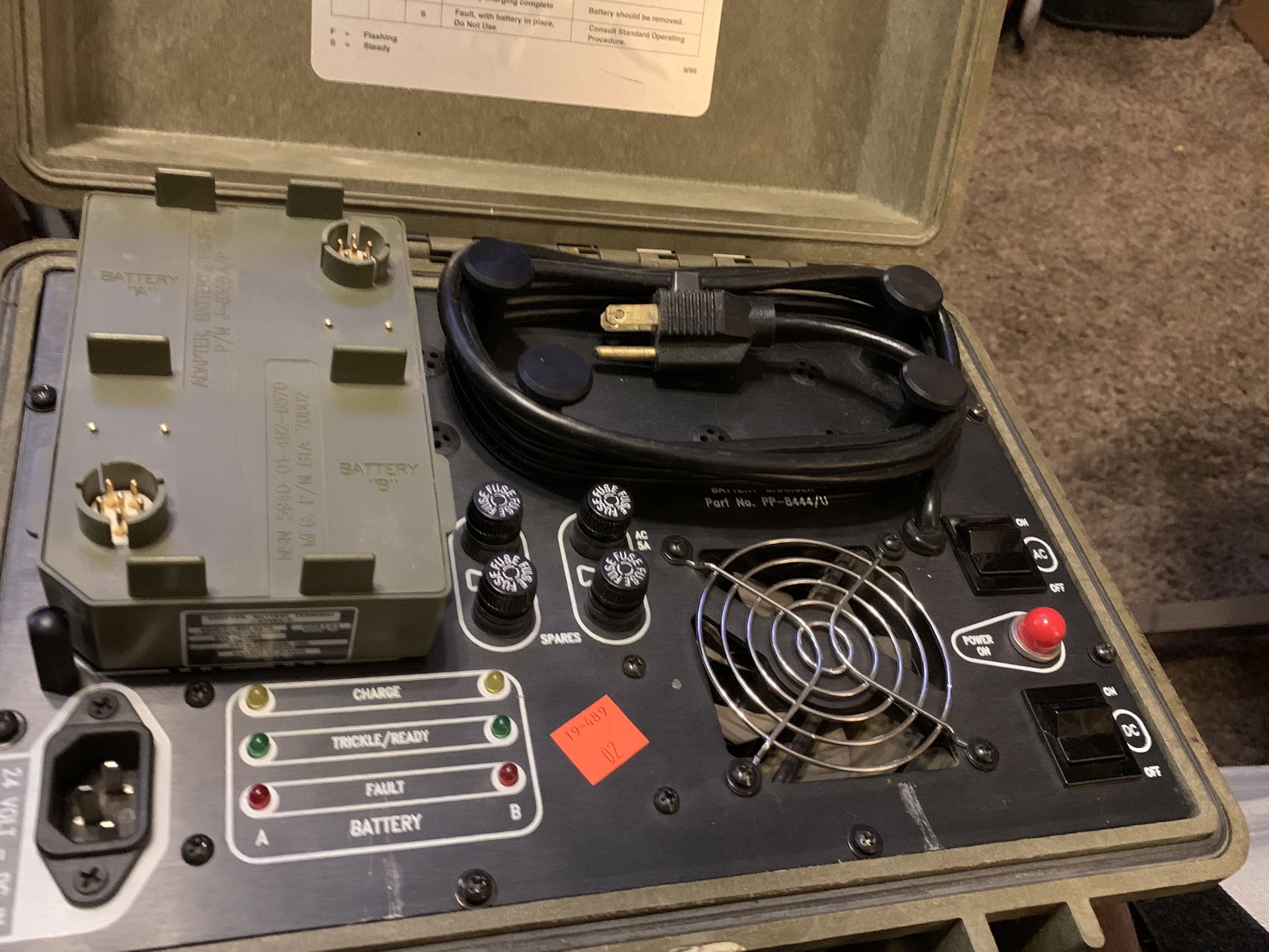 Military Battery CHARGER PP-8444A/U BREN-TRONICS, INC.