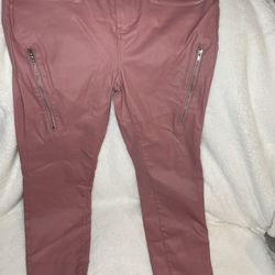 Pink/mauve Faux Leather Pants 