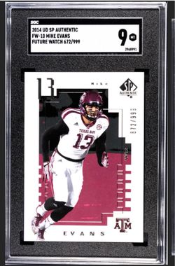 2014 UD SP Authentic Future Watch Mike Evans RC SGC 9 Rookie /999.