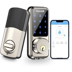 Smart Door Lock with Keypad, Keyless Entry Home with Your Smartphone, Bluetooth Smart Deadbolt Door Lock Works with APP Control, Code and eKey