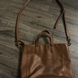 Universal Thread cognac faux leather purse. Handles or detachable shoulder strap