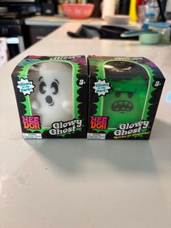 NeeDoh ALDI EXCLUSIVE NEW White/Green Glowy Ghost Costumed and GLOW IN THE DARK
