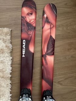 RARE Head J.O. Pro Jon Olsson 178cm 2008 Bikini Pinup Graphic Twin Tip Park Skis + Marker Griffon Bindings