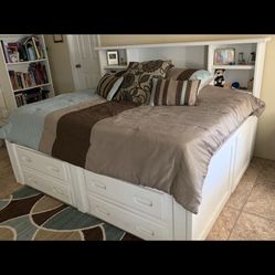 Full Size Wood Bed Frame w/ Dresser