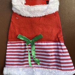 Christmas Red And White Santa Dog Dress Outfit 