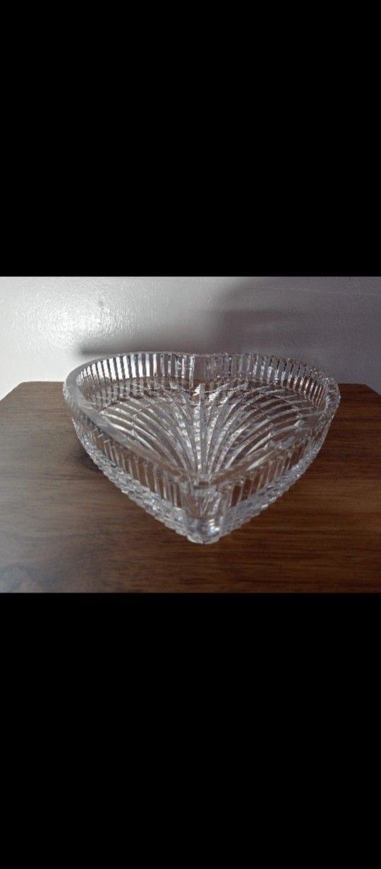 WATERFORD CRYSTAL HEART VANITY TRAY 8" - EB