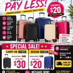🚨🧳 SPECIAL LUGGAGE SALE TODAY 🧳🚨  Planning a vacation, road trip, cruise, or summer getaway? ✈️🌴  Take advantage of our LIMITED TIME luggage spec