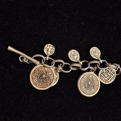 silvertone women's charm bracelet