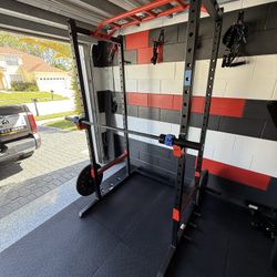 Heavy-Duty Power Rack + Barbell (Like New) — $550 OBO