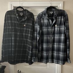 Carhartt XL Tall flannel work shirts 2/$45