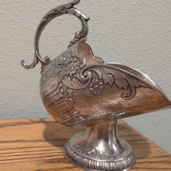 Vintage EP Zinc Silver Plated Sugar Bowl Sugar Scoop Scuttle 