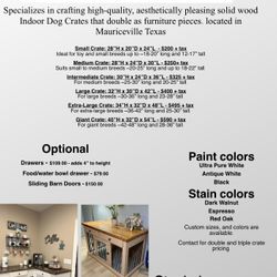 Handmade Solid Wood Indoor Dog Crates