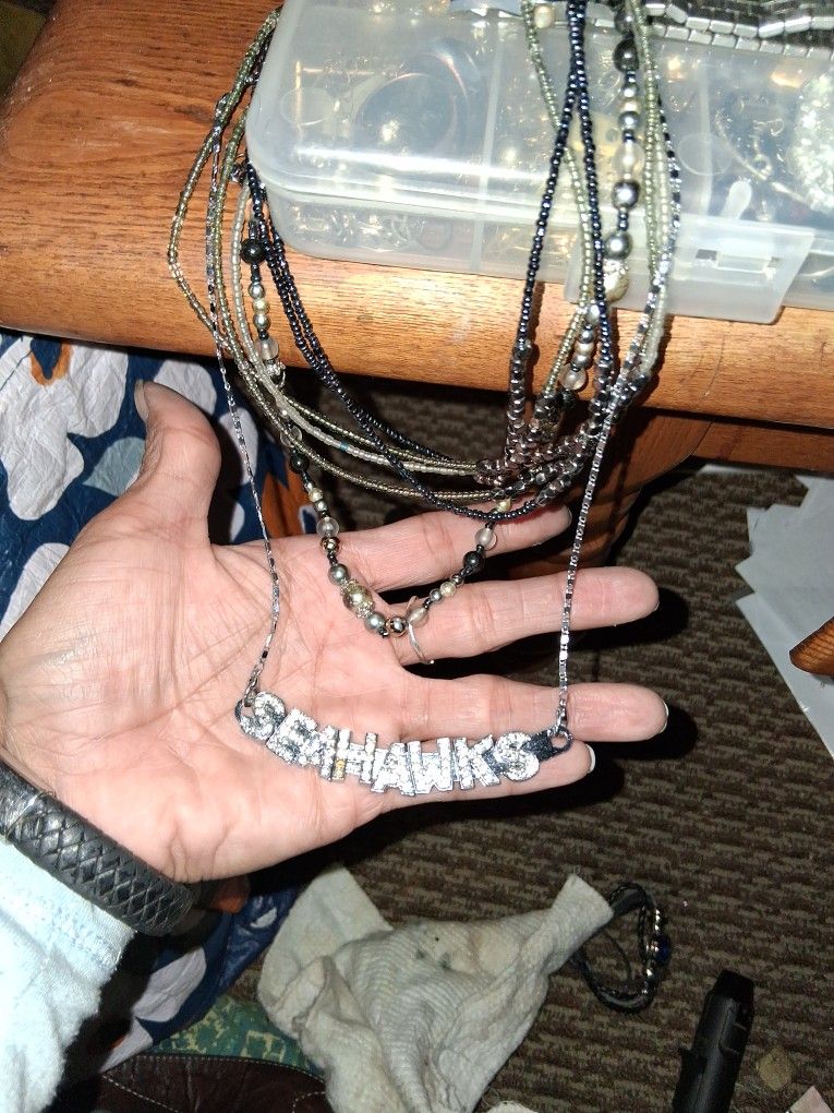 3 Necklaces 1 Of Them Is Seahawks