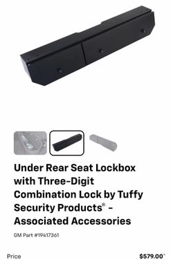 Under Rear Seat Lockbox with Three-Digit Combination Lock by Tuffy Security Products