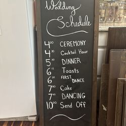 3 handmade wood chalkboard wedding decor signs 