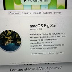 15’’ MacBook Pro Retina With Nvidia Graphics (Late 2013 quad core)