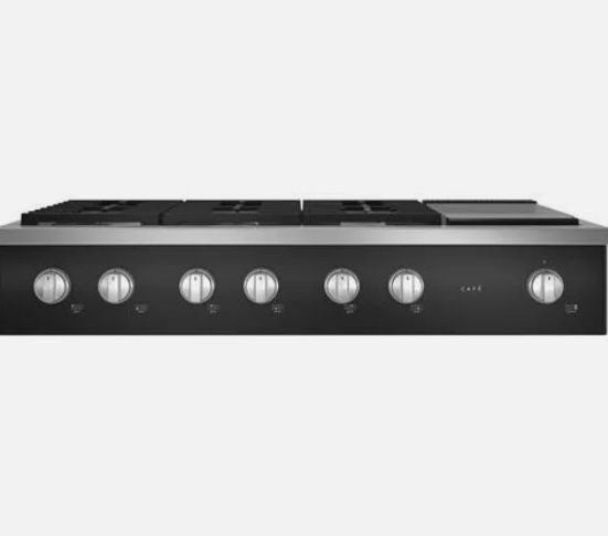 Brand New Cafe Black 48 Inch Gas Range Top 6 Burners