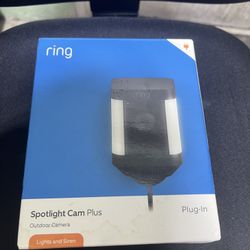 Ring Spotlight Cam Plus Plug-In Two Way Talk And Color Night Vision  Brand New