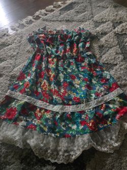 Strapless dress large euc