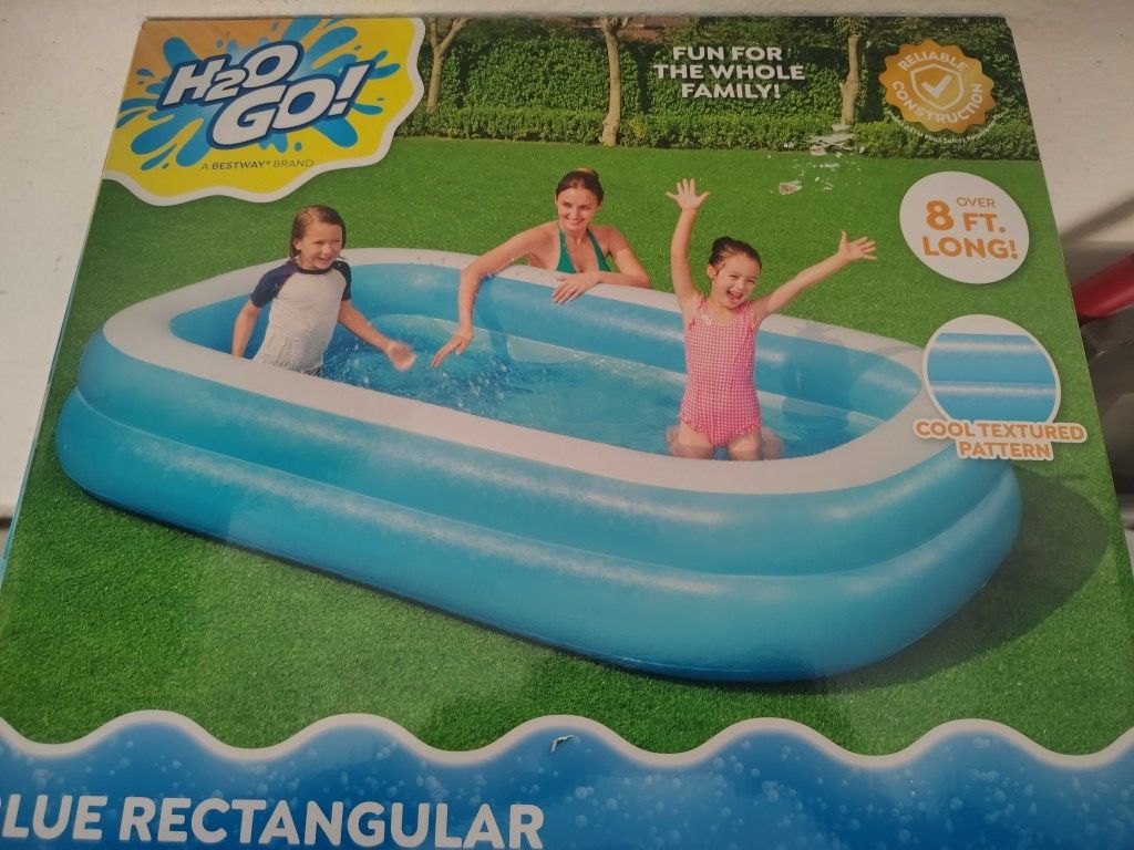 Kids 8ft Rectangular Inflatable Pool