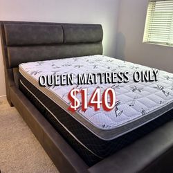 BRAND NEW PILLOW TOP MATTRESSES ✅ COLCHONES NUEVOS PILLOW TOP 💯‼️   QUEEN SIZE $140 ❌ $200 With Box Spring   FULL SIZE $120 ❌ $180 With Box Spring💥 