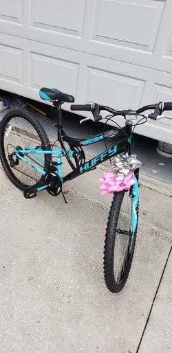 WOMENS MOUNTAIN BIKE 26-Inch Wheels 18-Speed Full Suspension Black/Teal