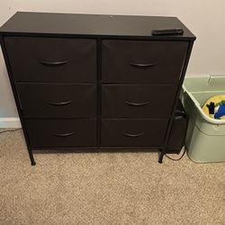 6-Drawer Black Fabric Dresser – Great Cond