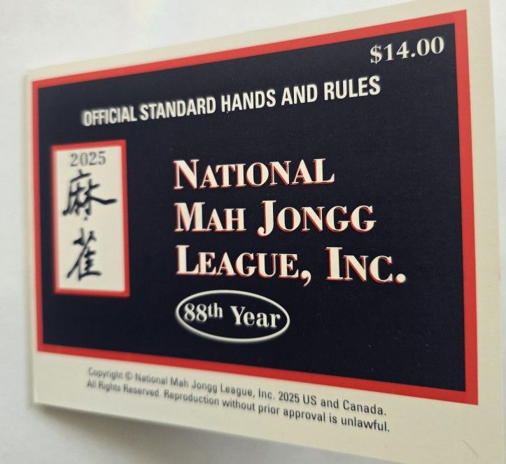 NATIONAL Mahjong League Small ORIGINAL 2025 New CARD Msrp 14