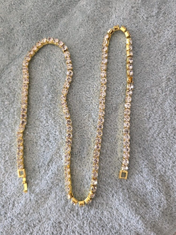 Ice Diamond Necklace 21 Inch 14k