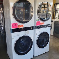 LG ThinQ WashTower Single Unit Front Load Washer 4.5 Cubic  AND  Gas Dryer 7.4 Cubic Feet