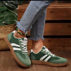 Women’s casual sneakers green size 9, 41 cm