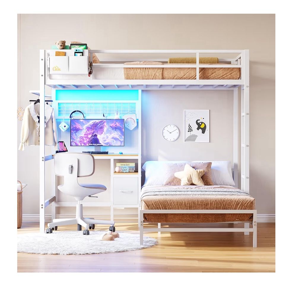 White Twin Bunk Bed
